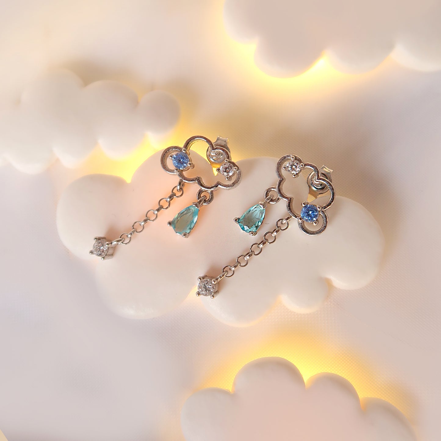 Clouds Aquamarine Earrings