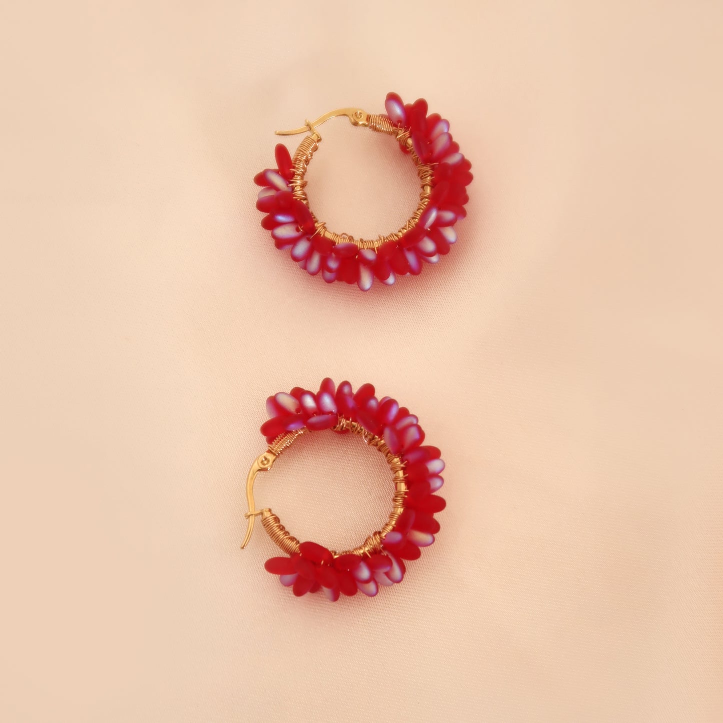 Earrings Hoops Special "Red Velvet" Matte