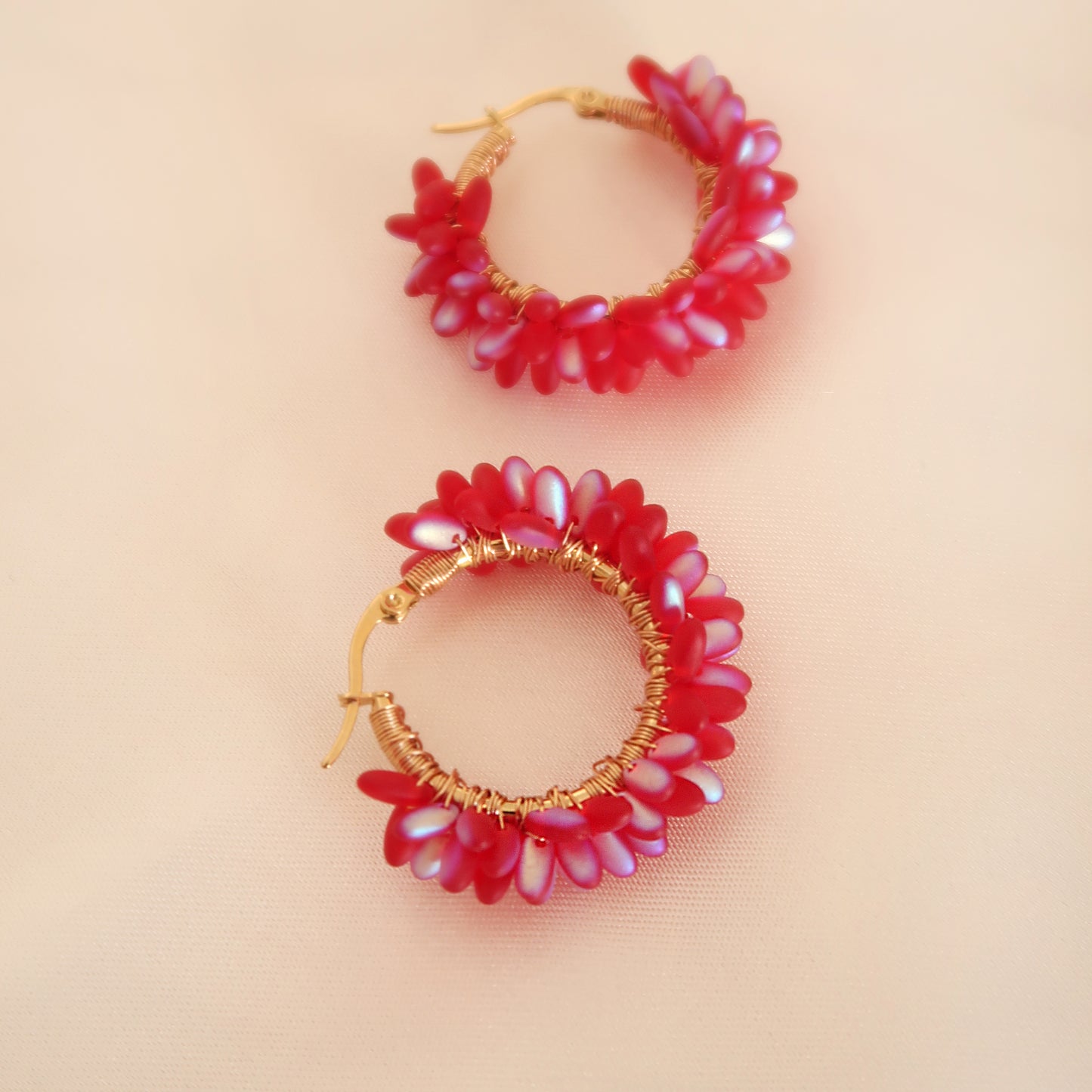 Earrings Hoops Special "Red Velvet" Matte