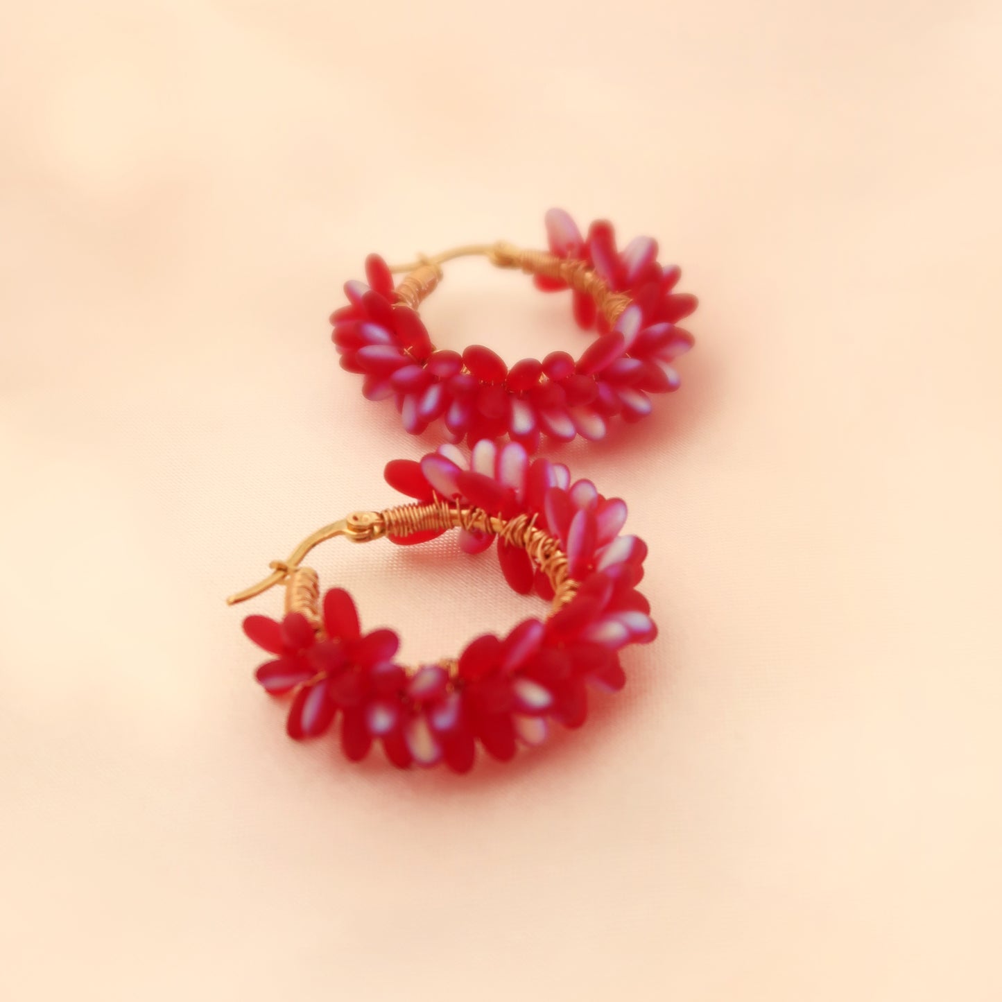 Earrings Hoops Special "Red Velvet" Matte