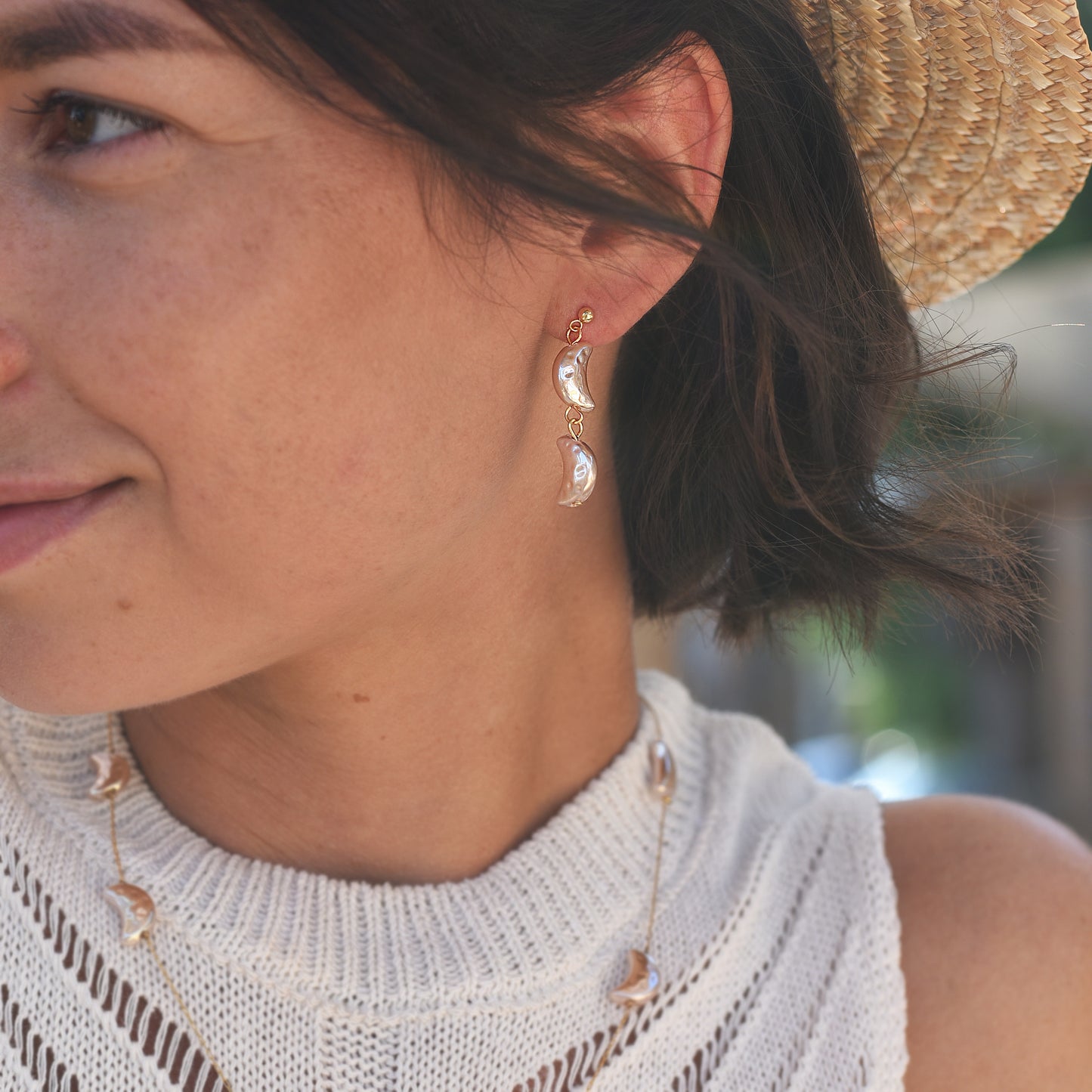 Moon reflection earrings