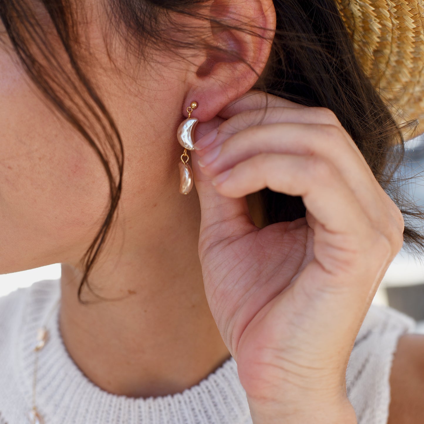 Moon reflection earrings