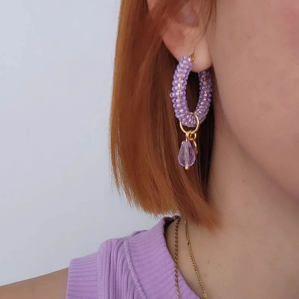 Hoop Earrings Lilac