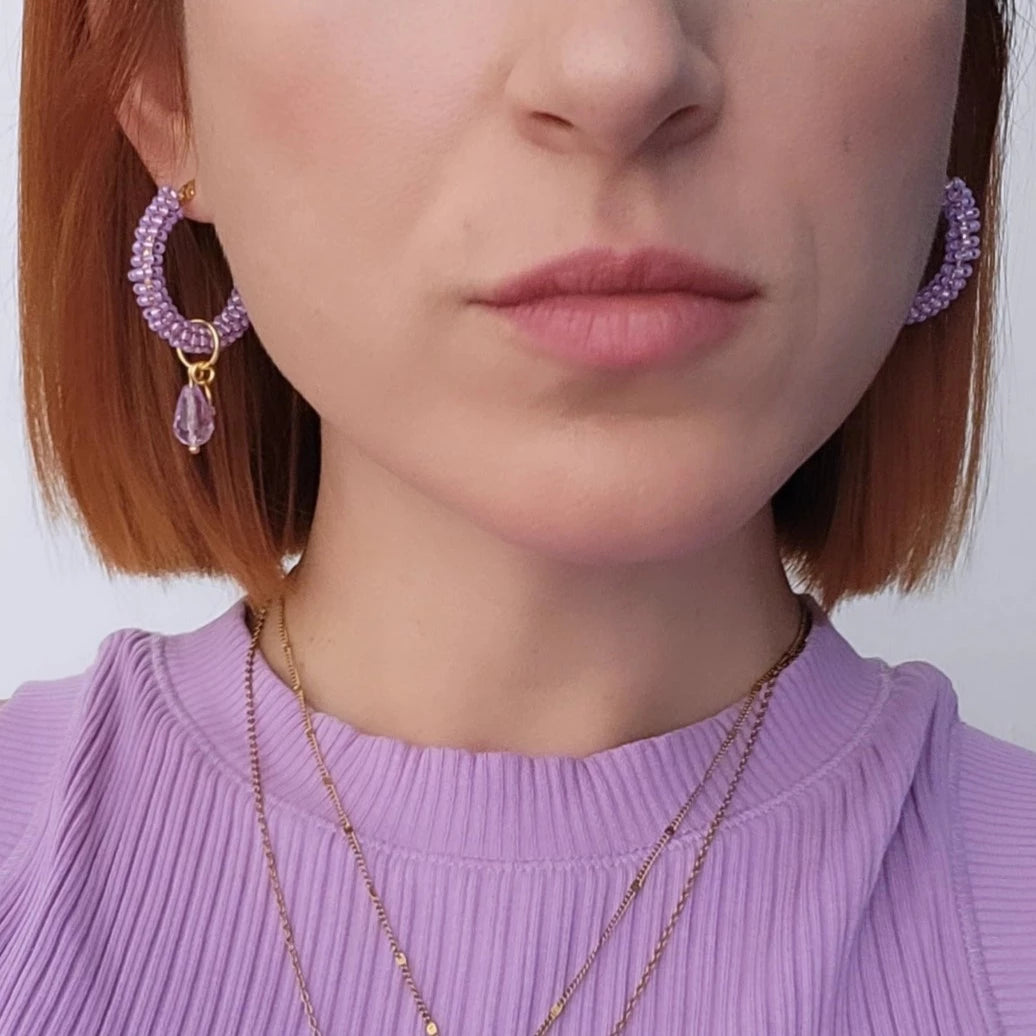 Hoop Earrings Lilac