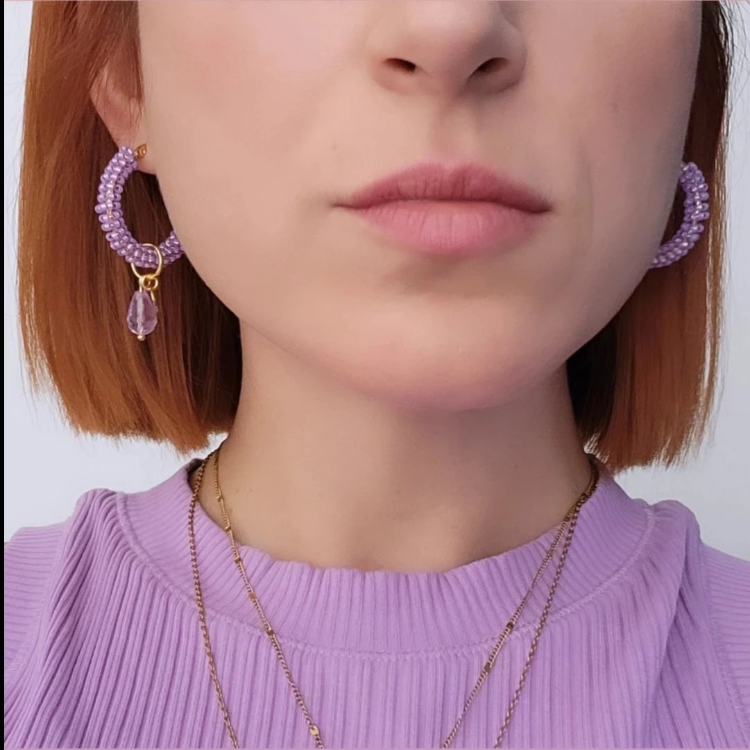 Hoop Earrings Lilac