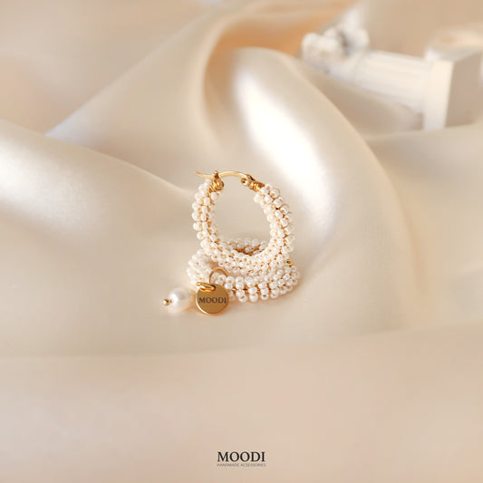 Hoop Earrings Pearl shine