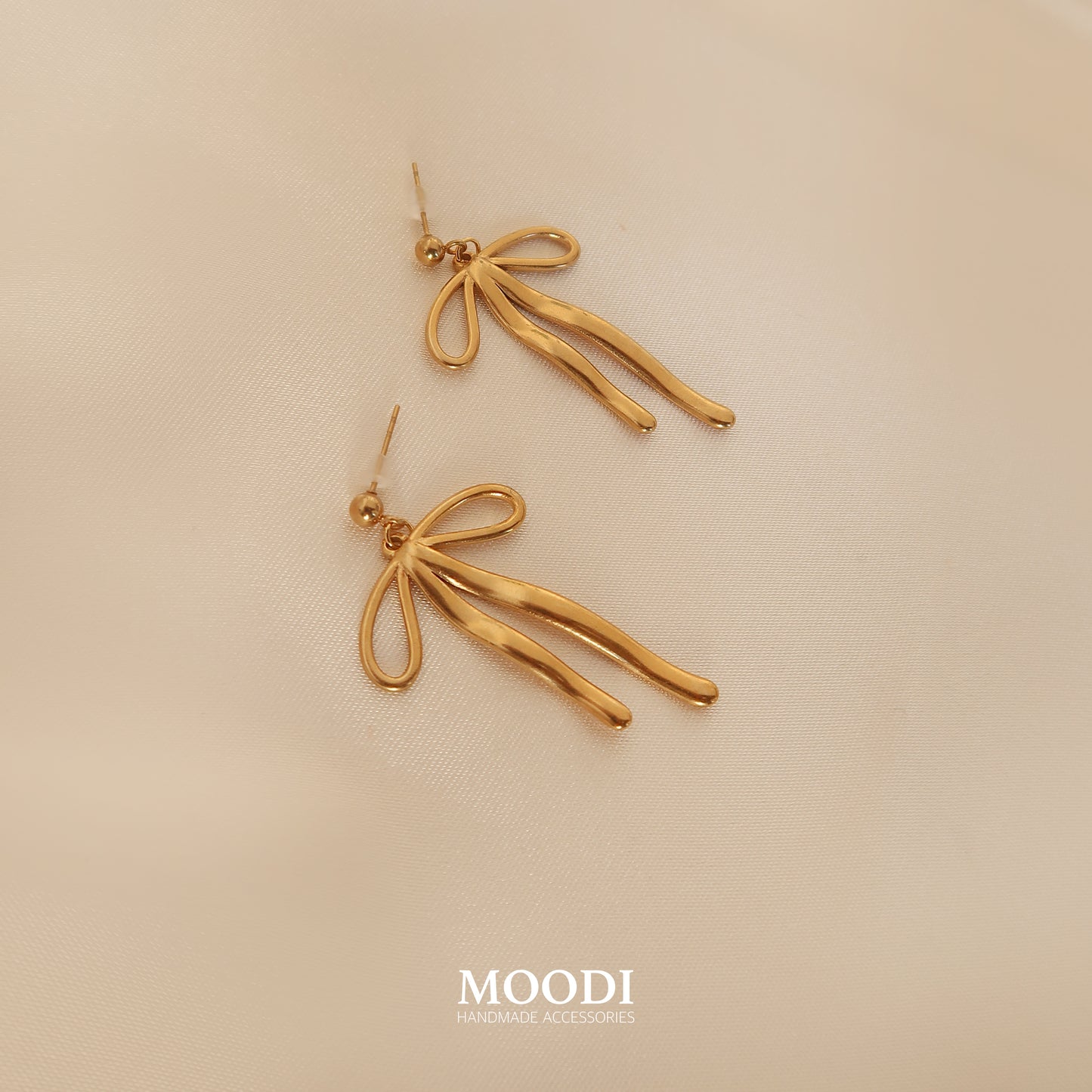 Gold Ribbon Earrings