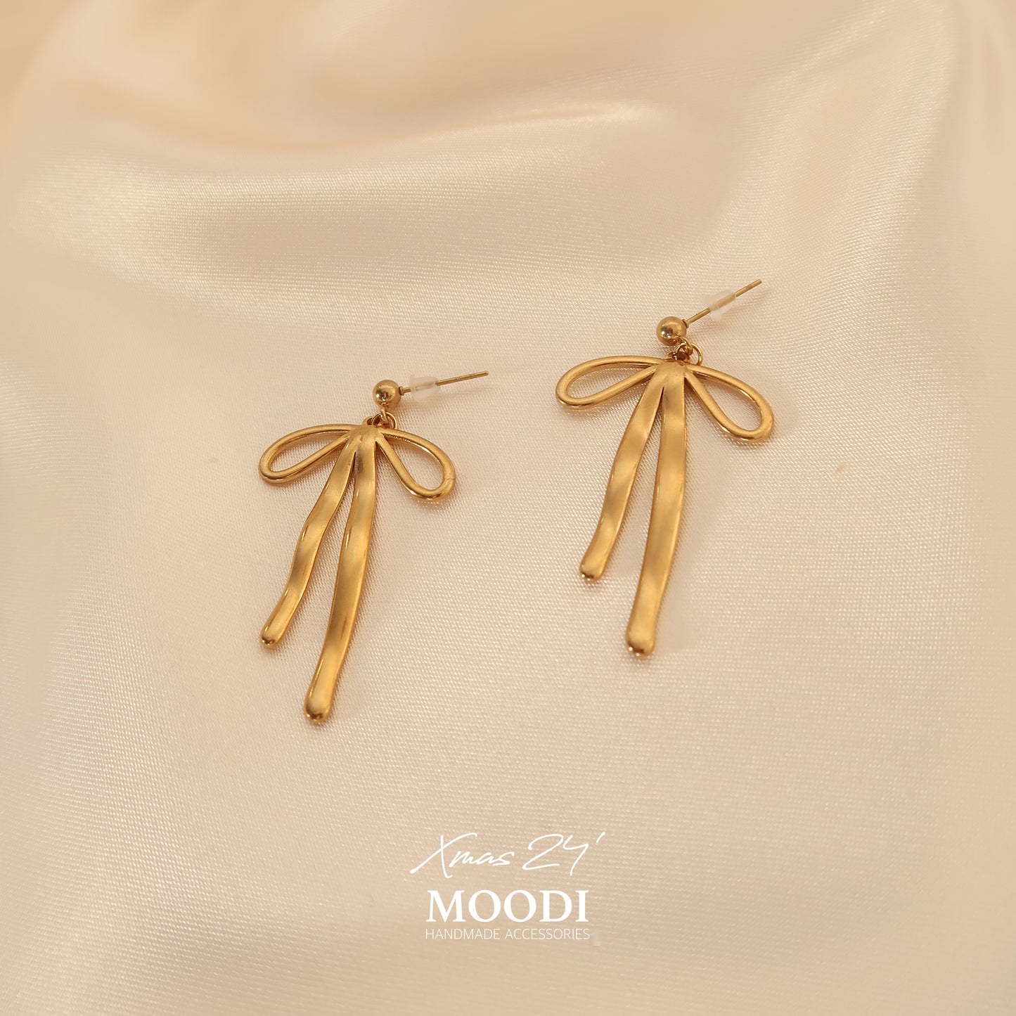 Gold Ribbon Earrings