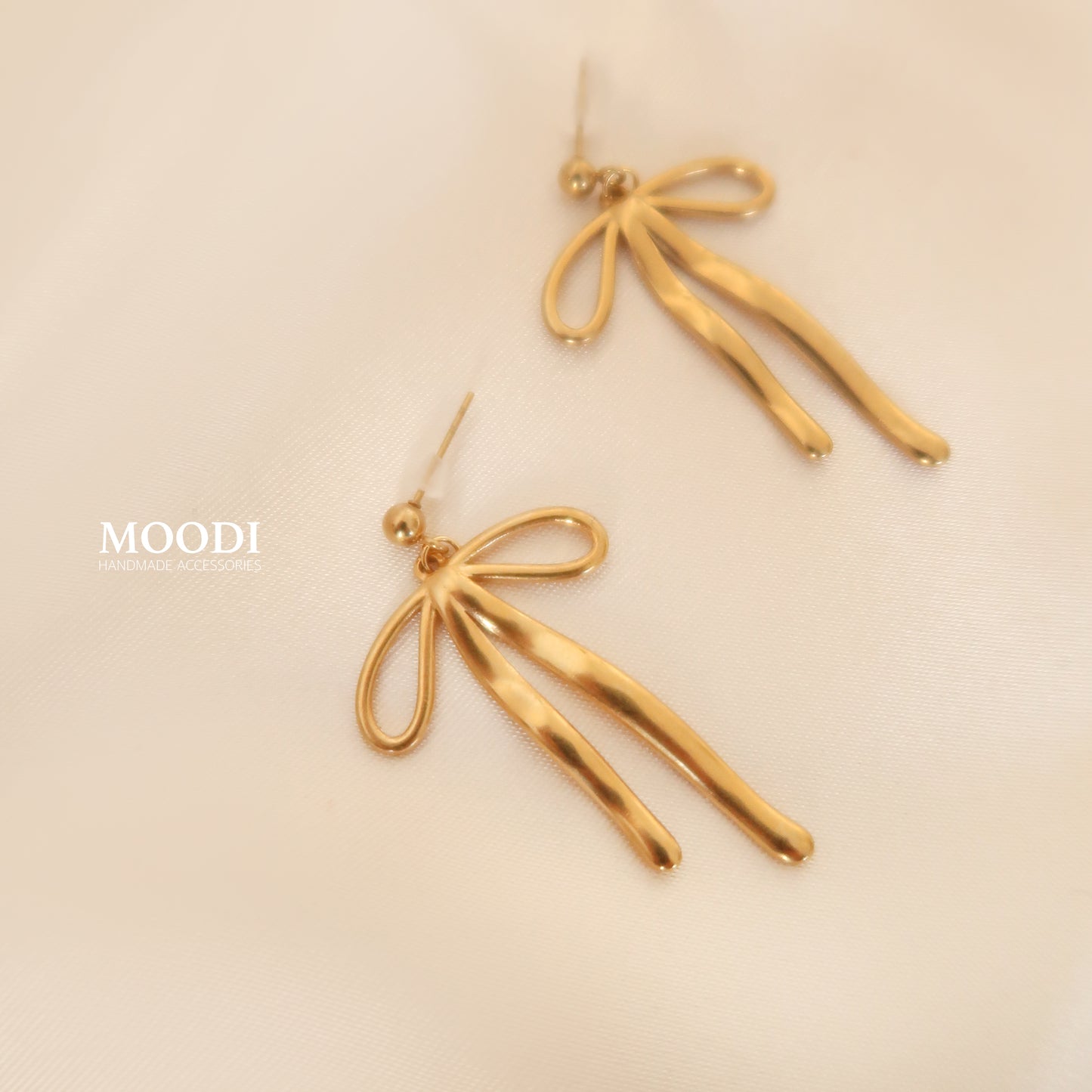 Gold Ribbon Earrings