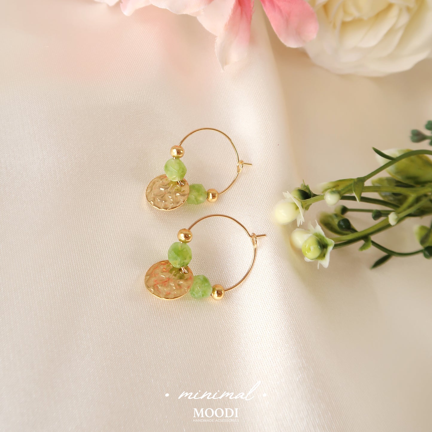 Minimalist Green Earrings