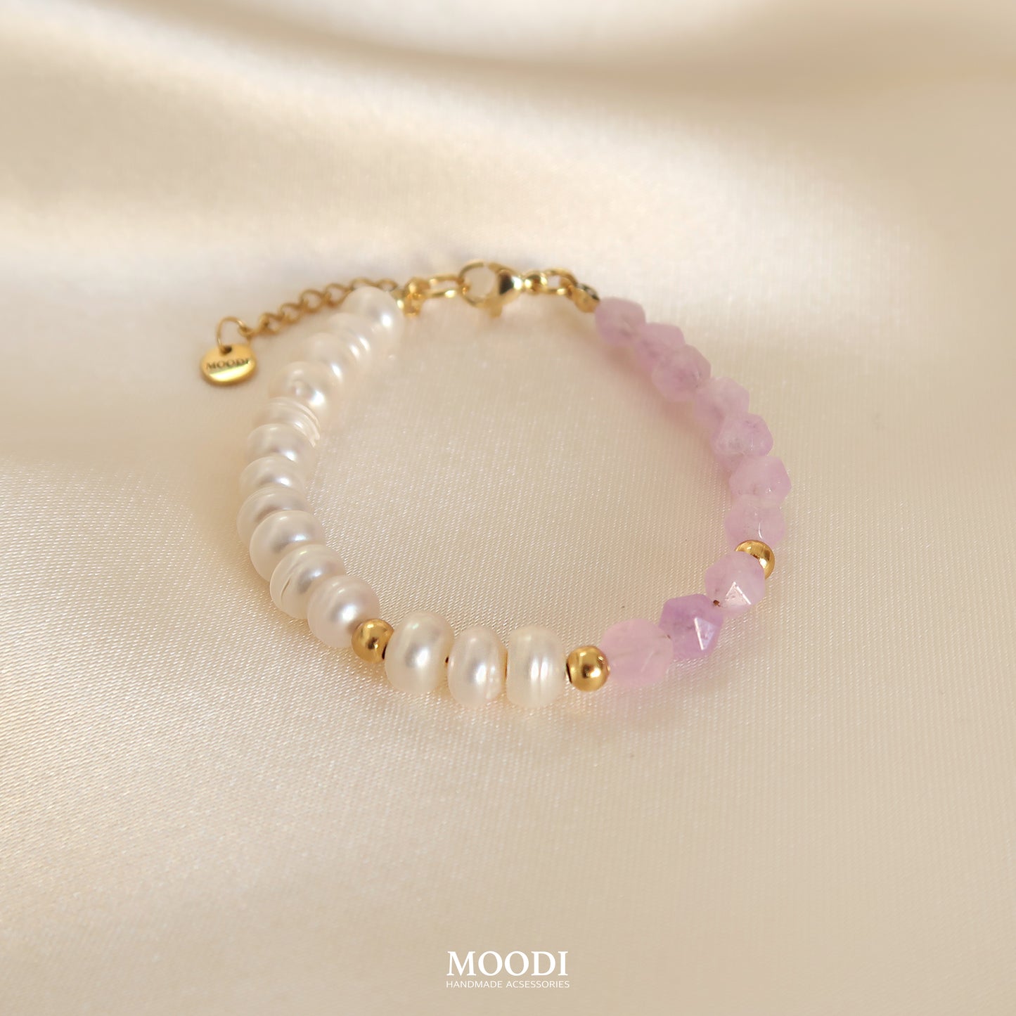 Bracelet "Jasmine" Light purple Jade