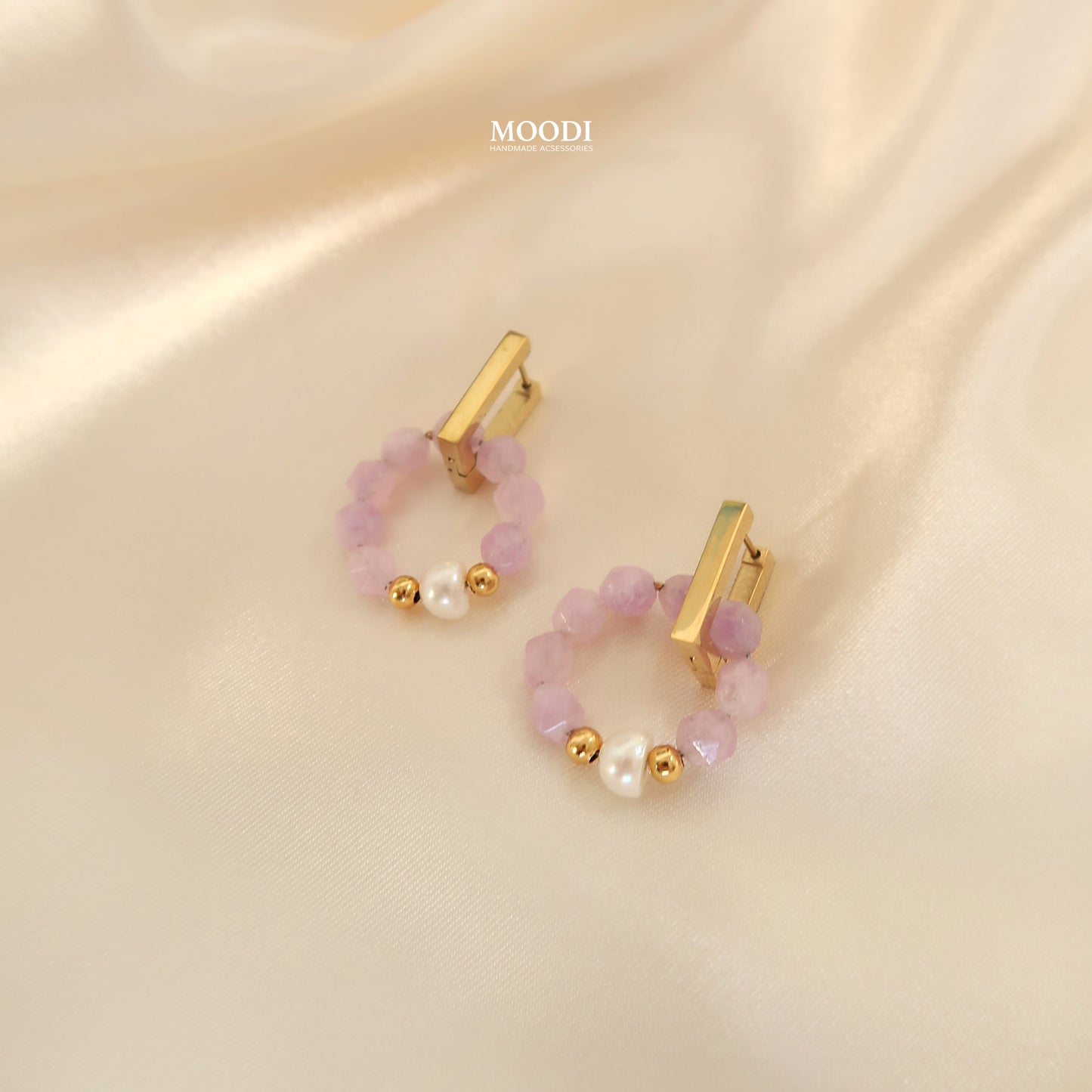 Earrings "Jasmine" Light purple Jade