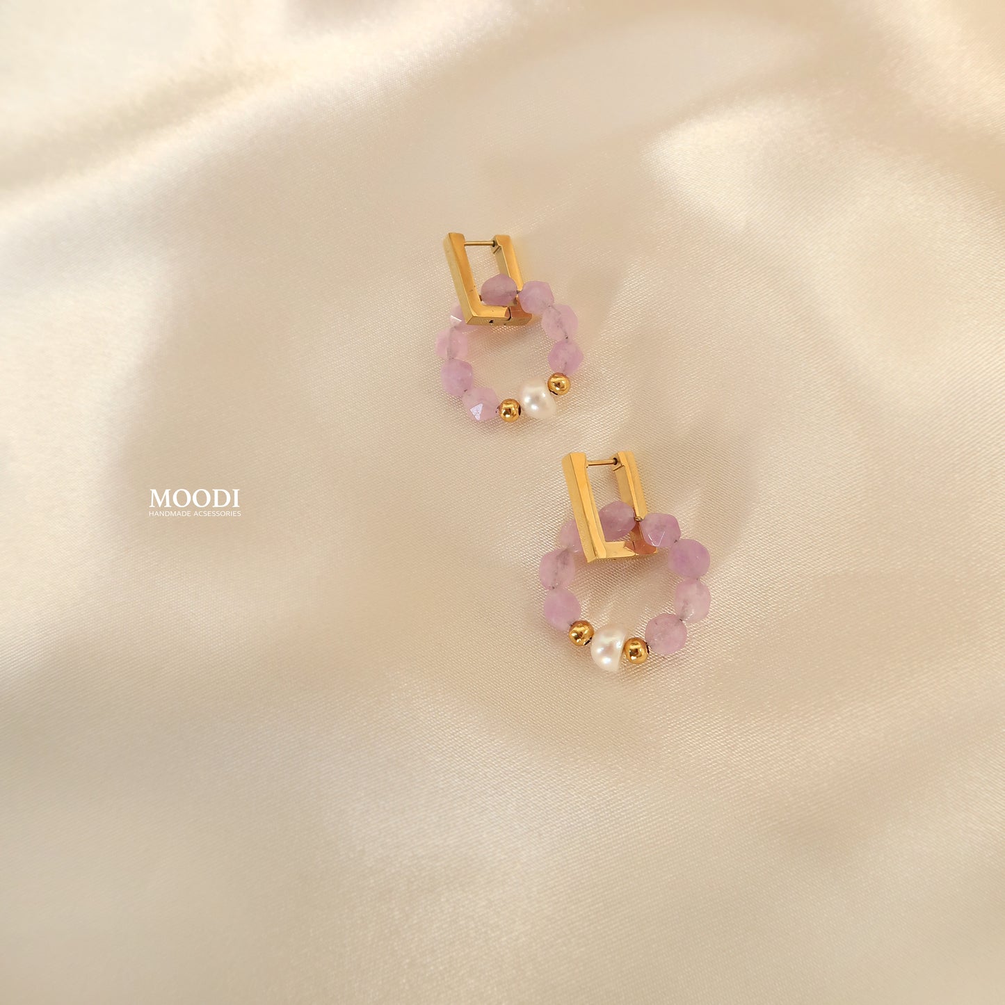 Earrings "Jasmine" Light purple Jade