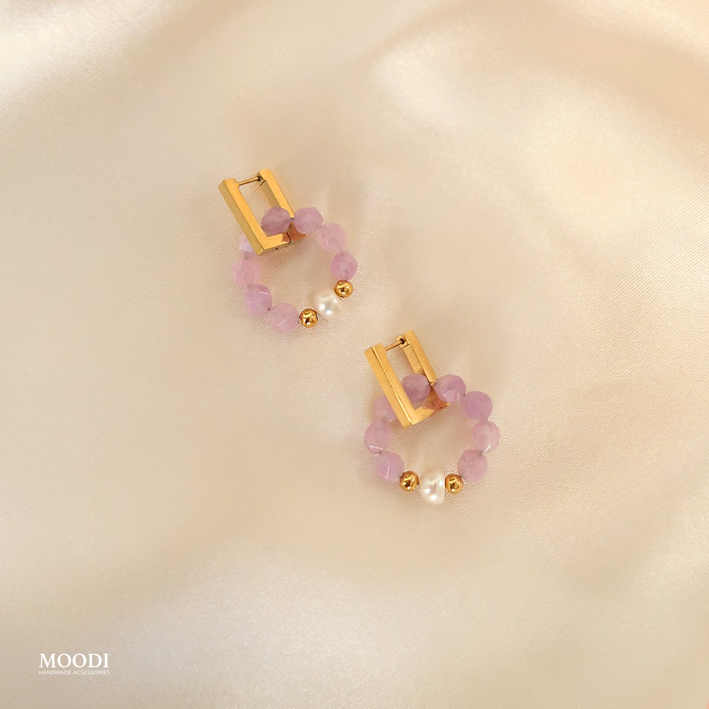 Earrings "Jasmine" Light purple Jade