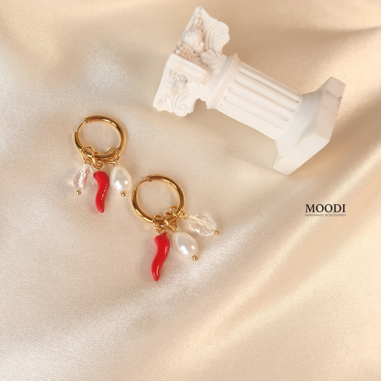 Earrings "Hot Chili Shine" (3 in 1)