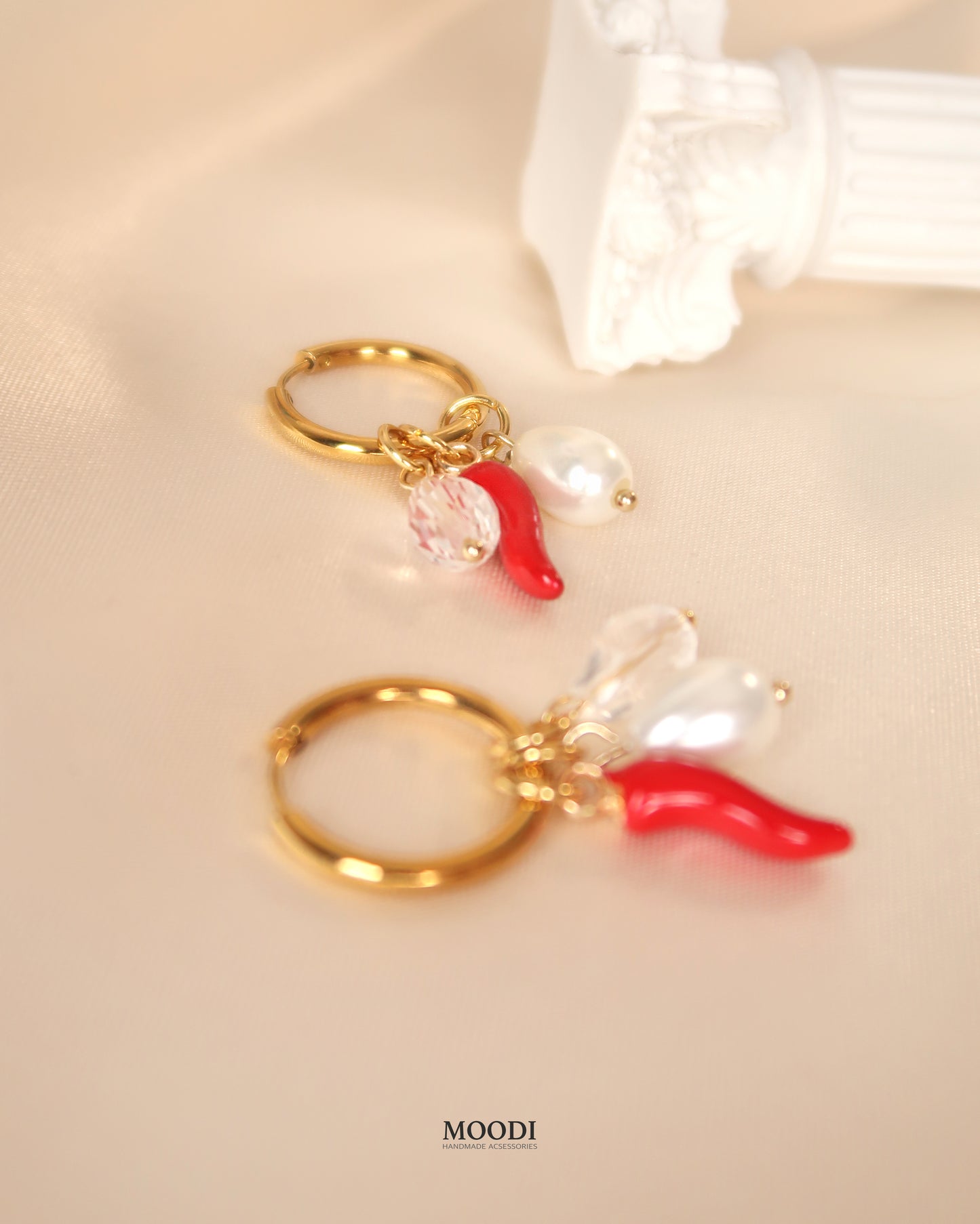 Earrings "Hot Chili Shine" (3 in 1)