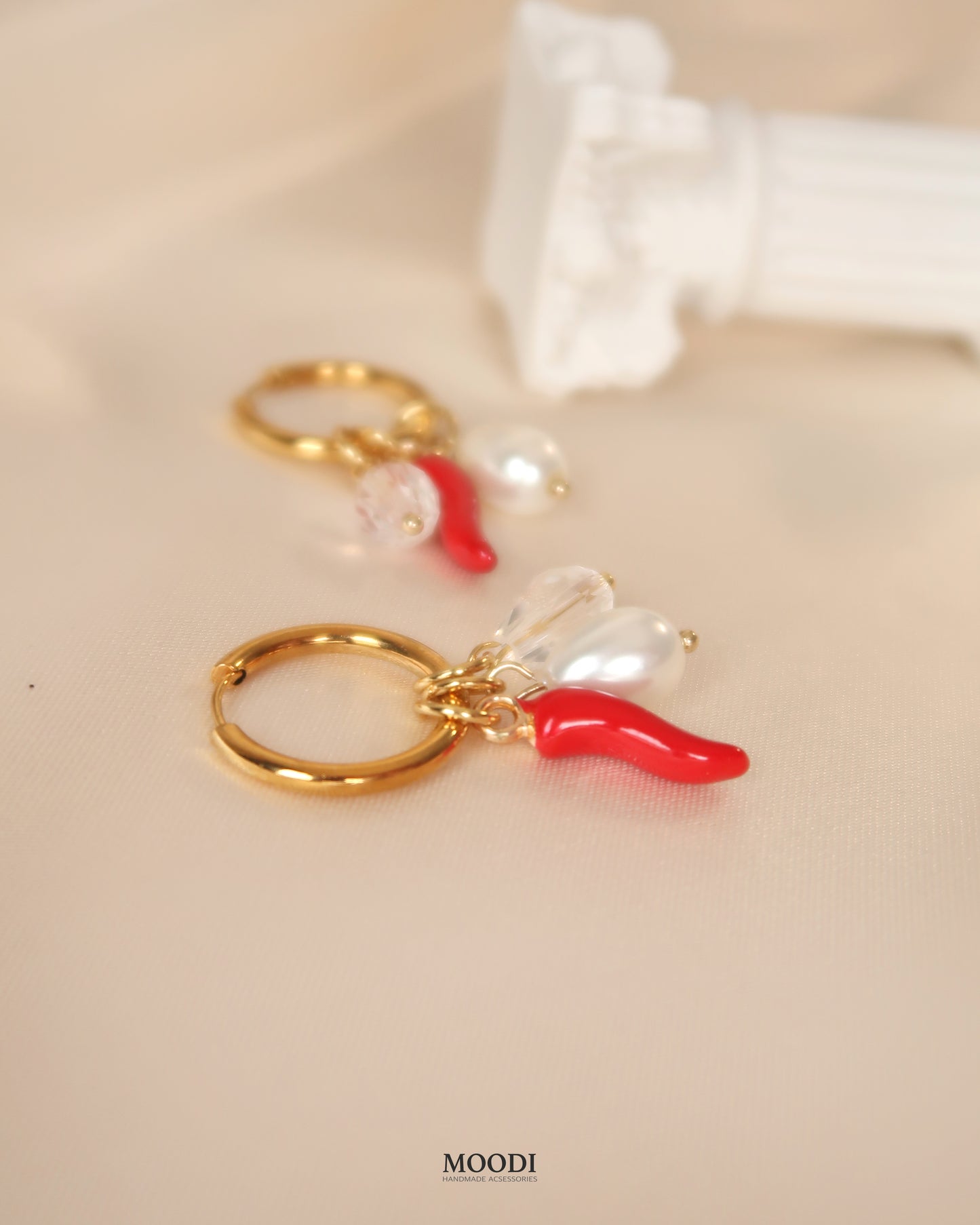 Earrings "Hot Chili Shine" (3 in 1)