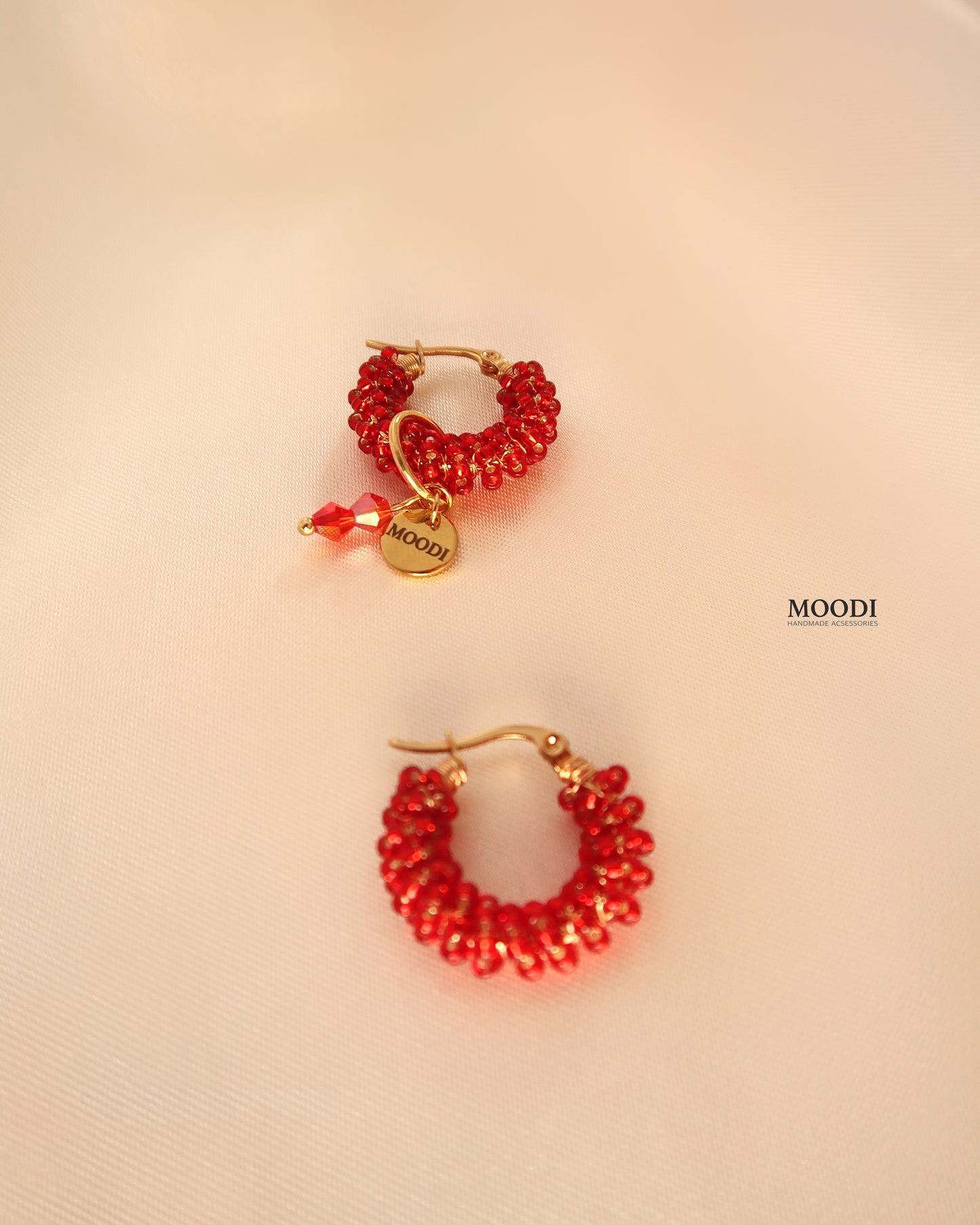 Hoop Earrings Fiery red