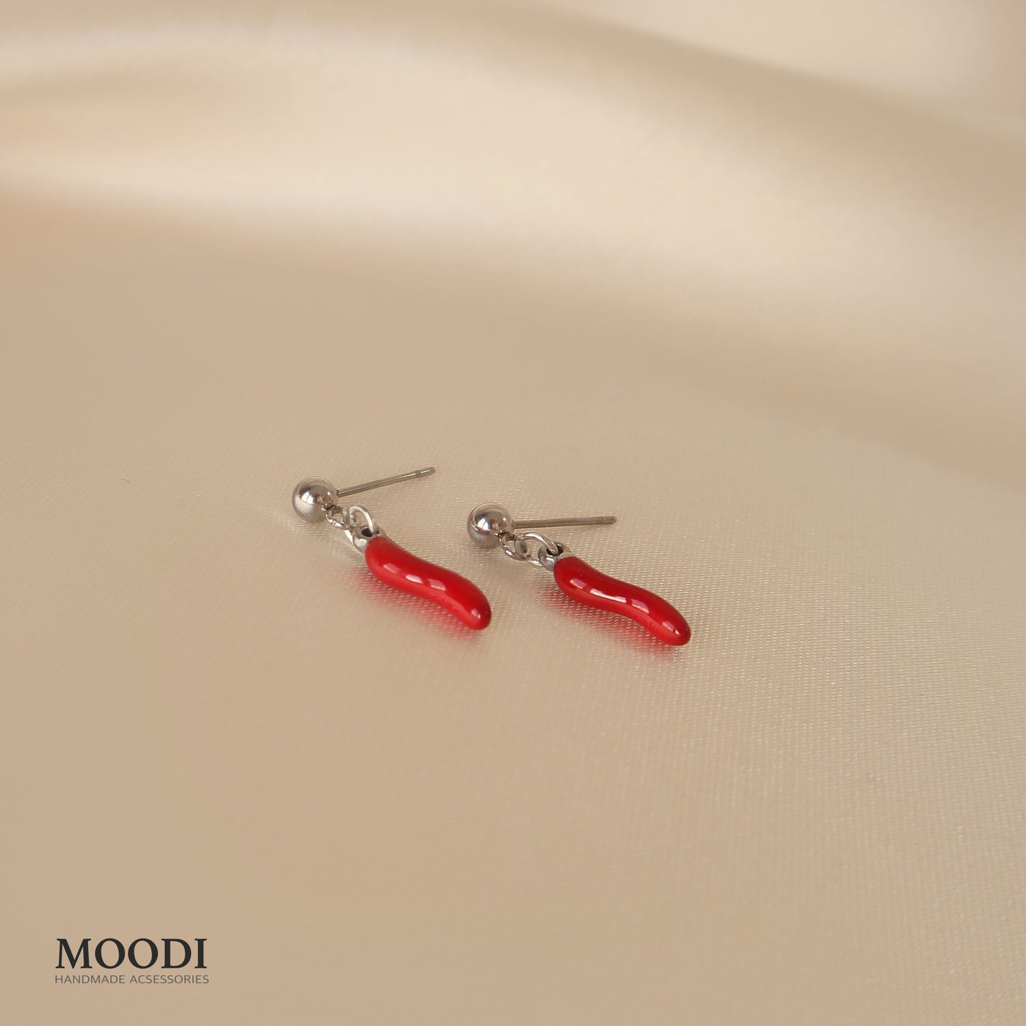 "Hot Chili" Pin Earrings