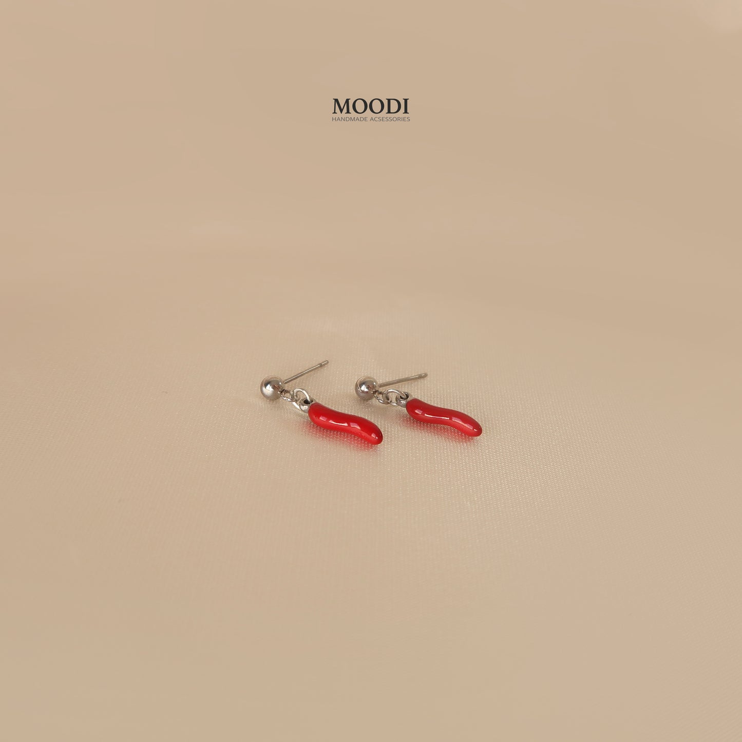 "Hot Chili" Pin Earrings