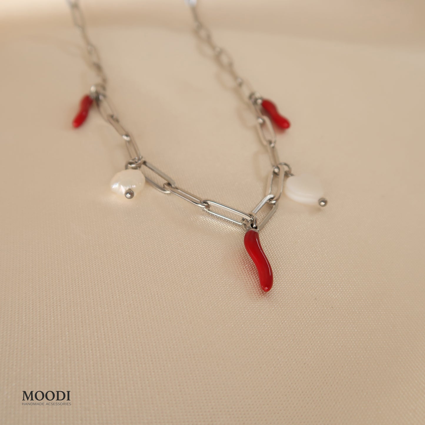 Necklace "Hot chili" Silver