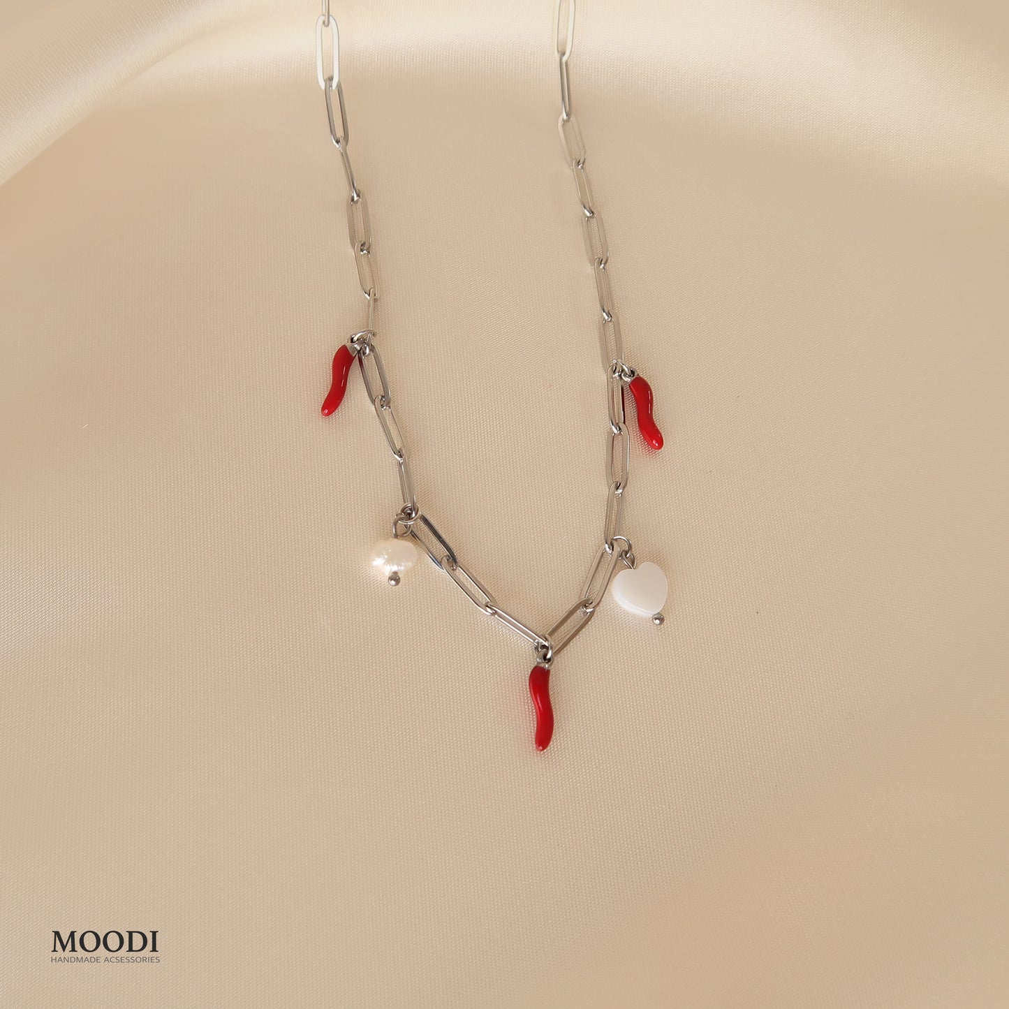 Necklace "Hot chili" Silver