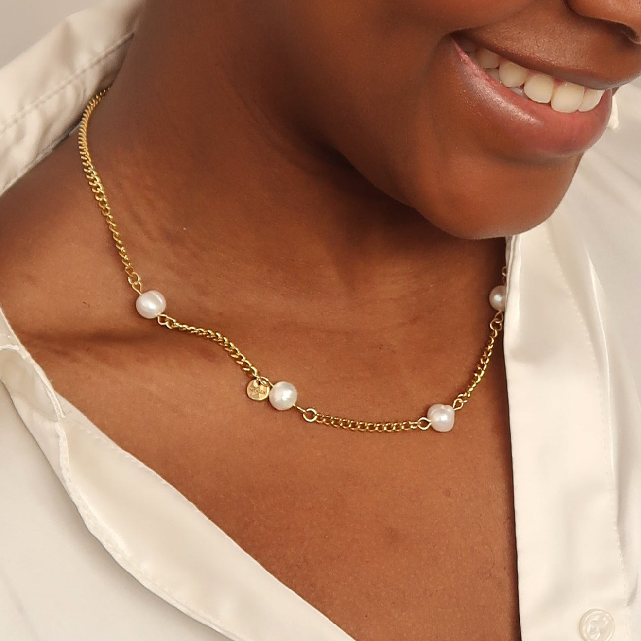 Necklace "Mira" with natural pearls