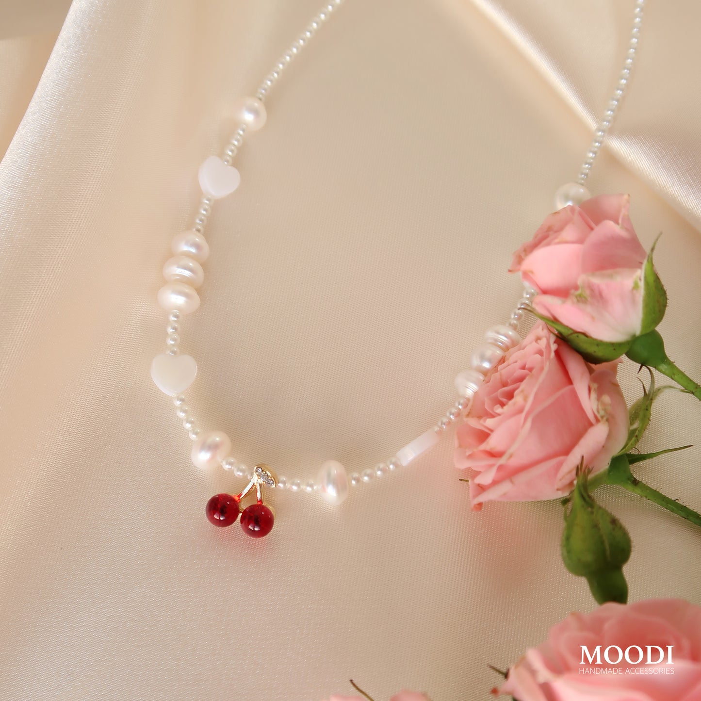 Necklace "Cherry Heart"