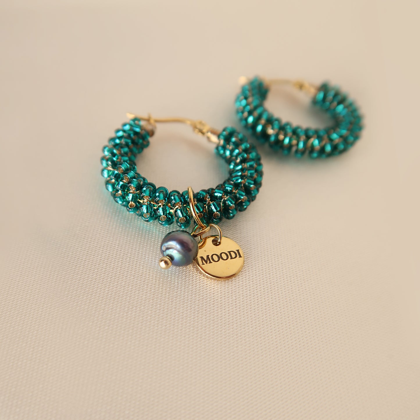 Hoop Earrings Blue-Green