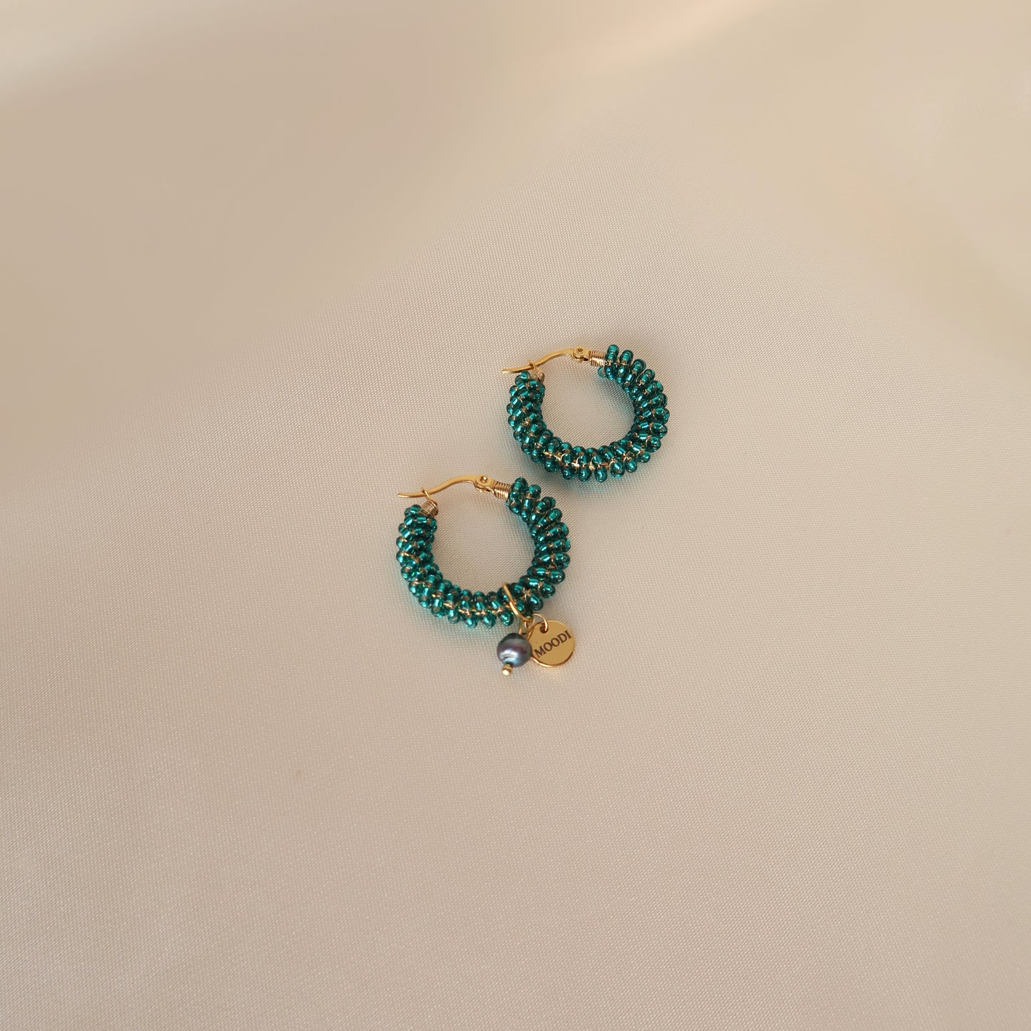 Hoop Earrings Blue-Green