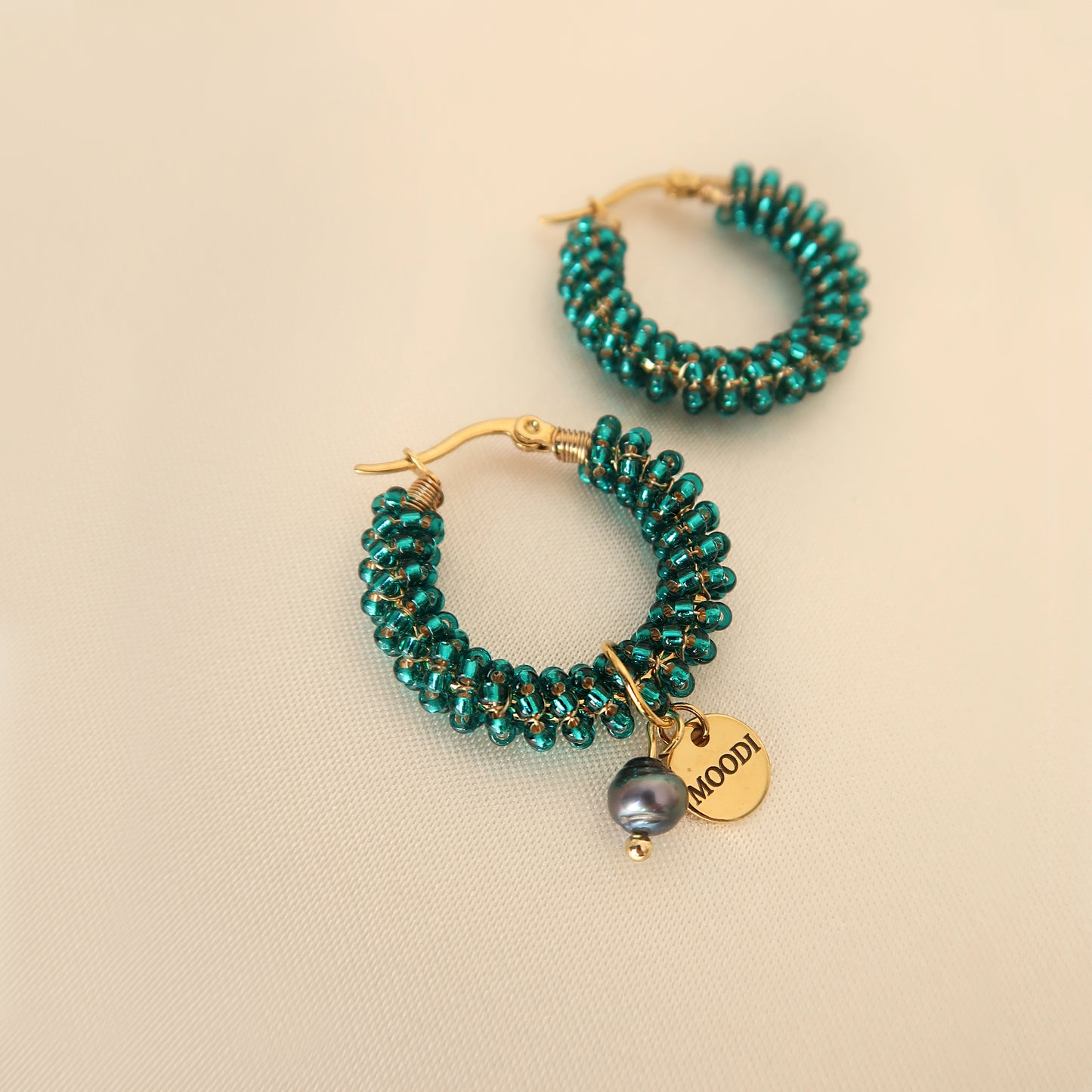 Hoop Earrings Blue-Green