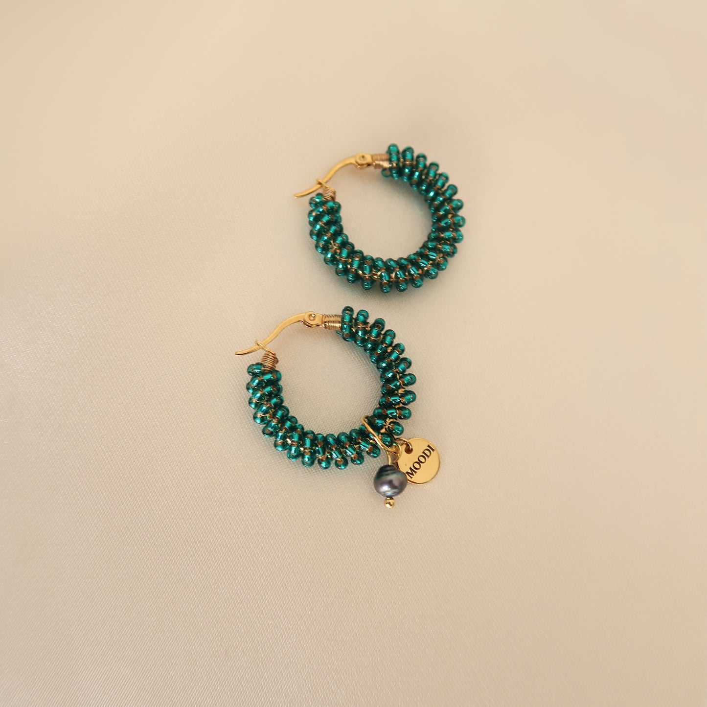 Hoop Earrings Blue-Green