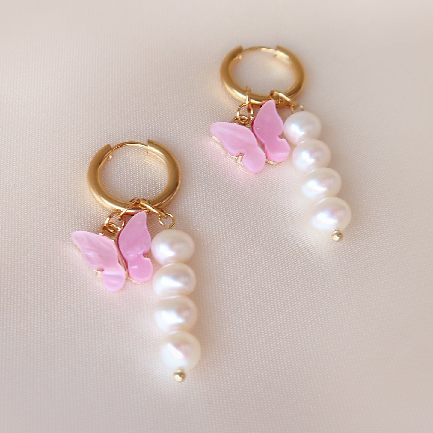 Earrings "Butterfly Brina-Si" Pinky