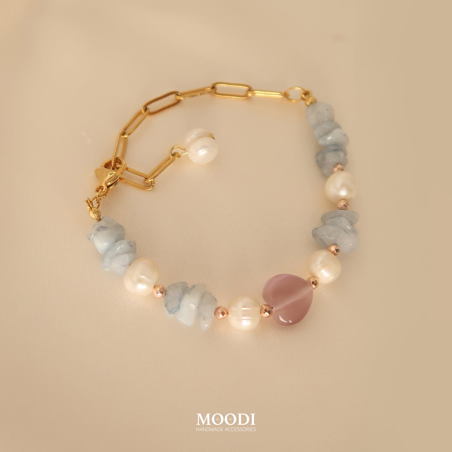 Bracelet "Linda" Aquamarine Lilac