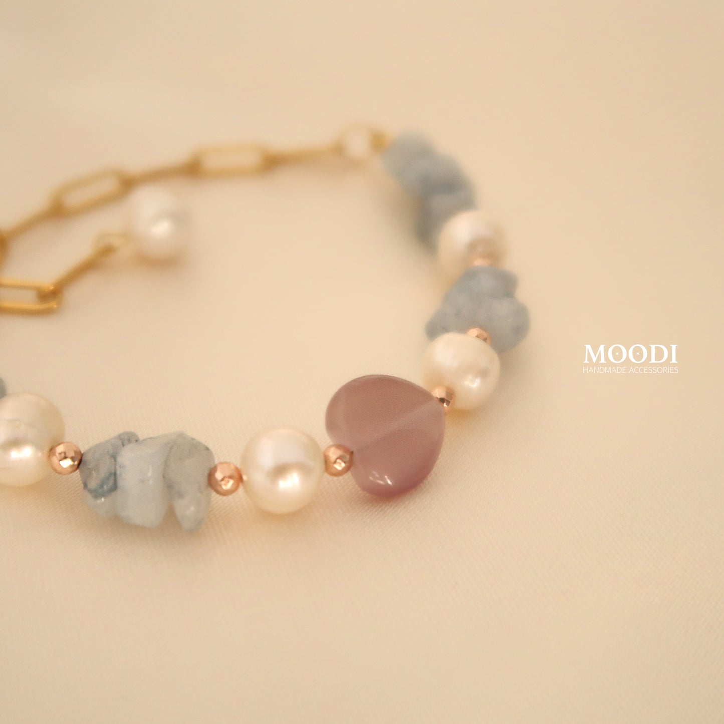 Bracelet "Linda" Aquamarine Lilac