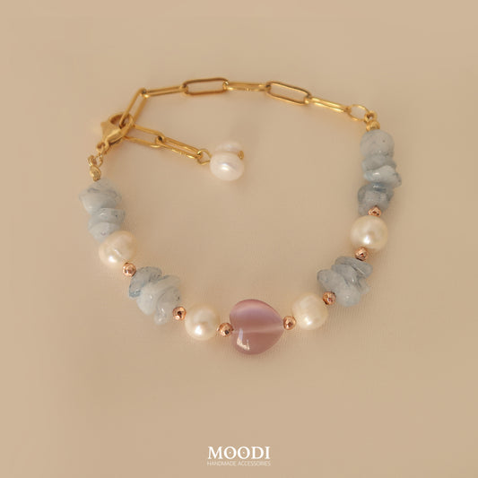 Bracelet "Linda" Aquamarine Lilac