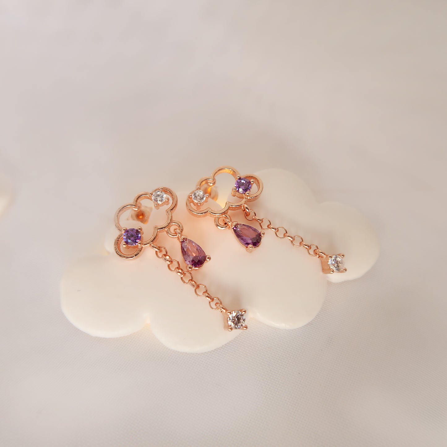 Clouds Rose-Gold Amethyst Set