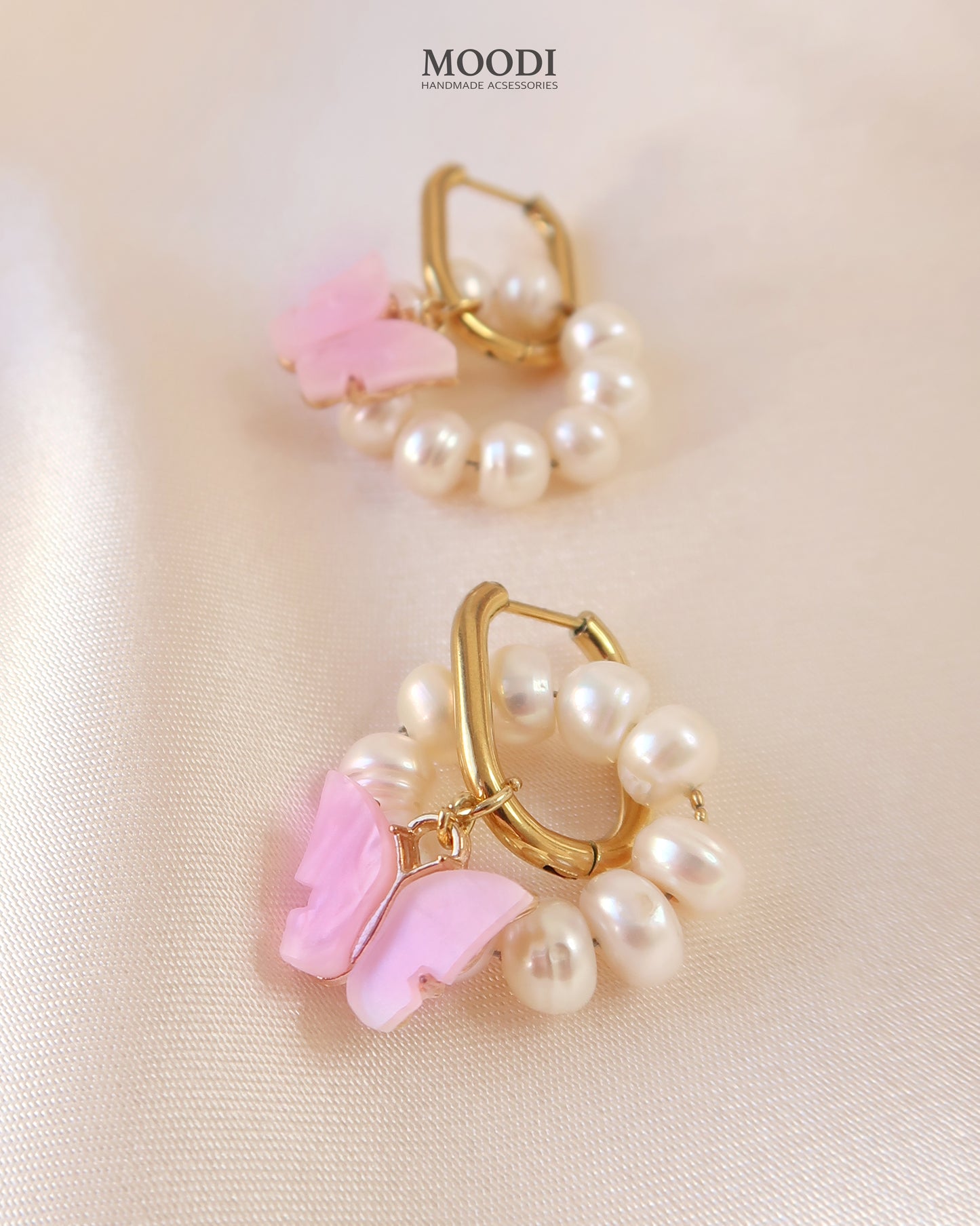 Butterfly Earrings "Elsa" Pink