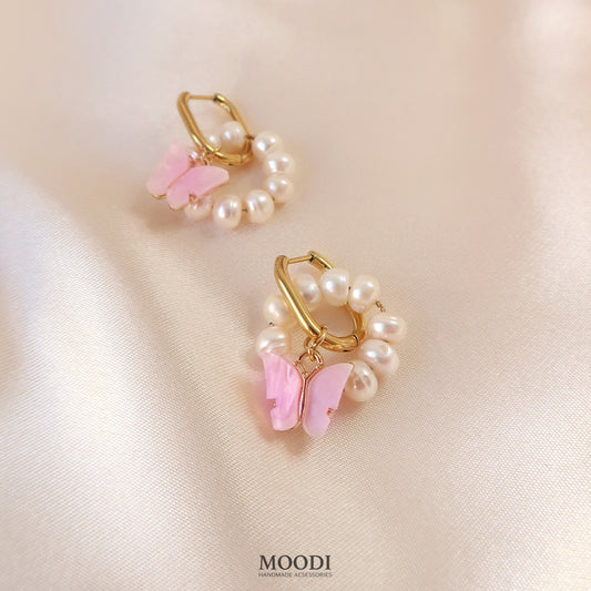 Butterfly Earrings "Elsa" Pink