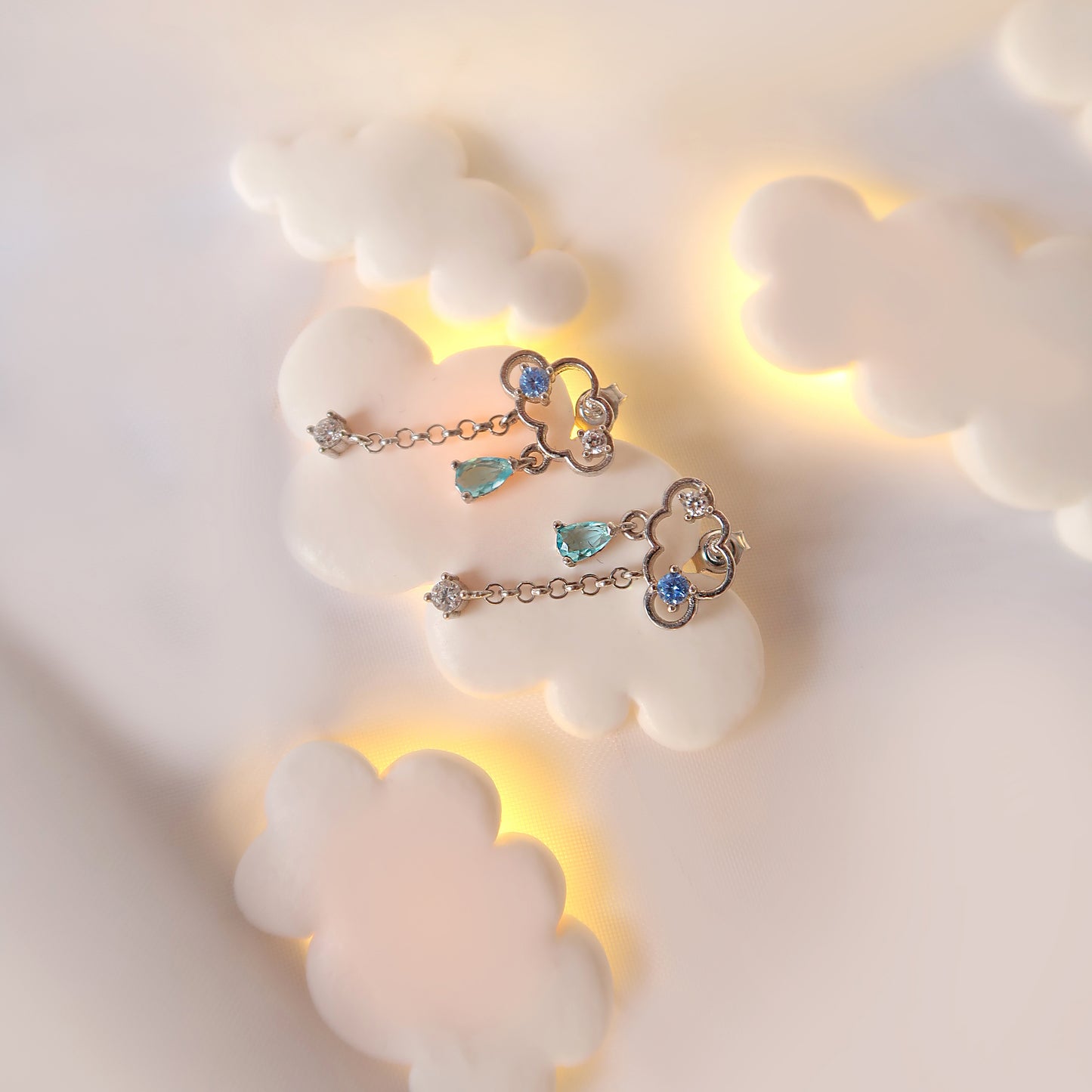 Clouds Aquamarine Earrings