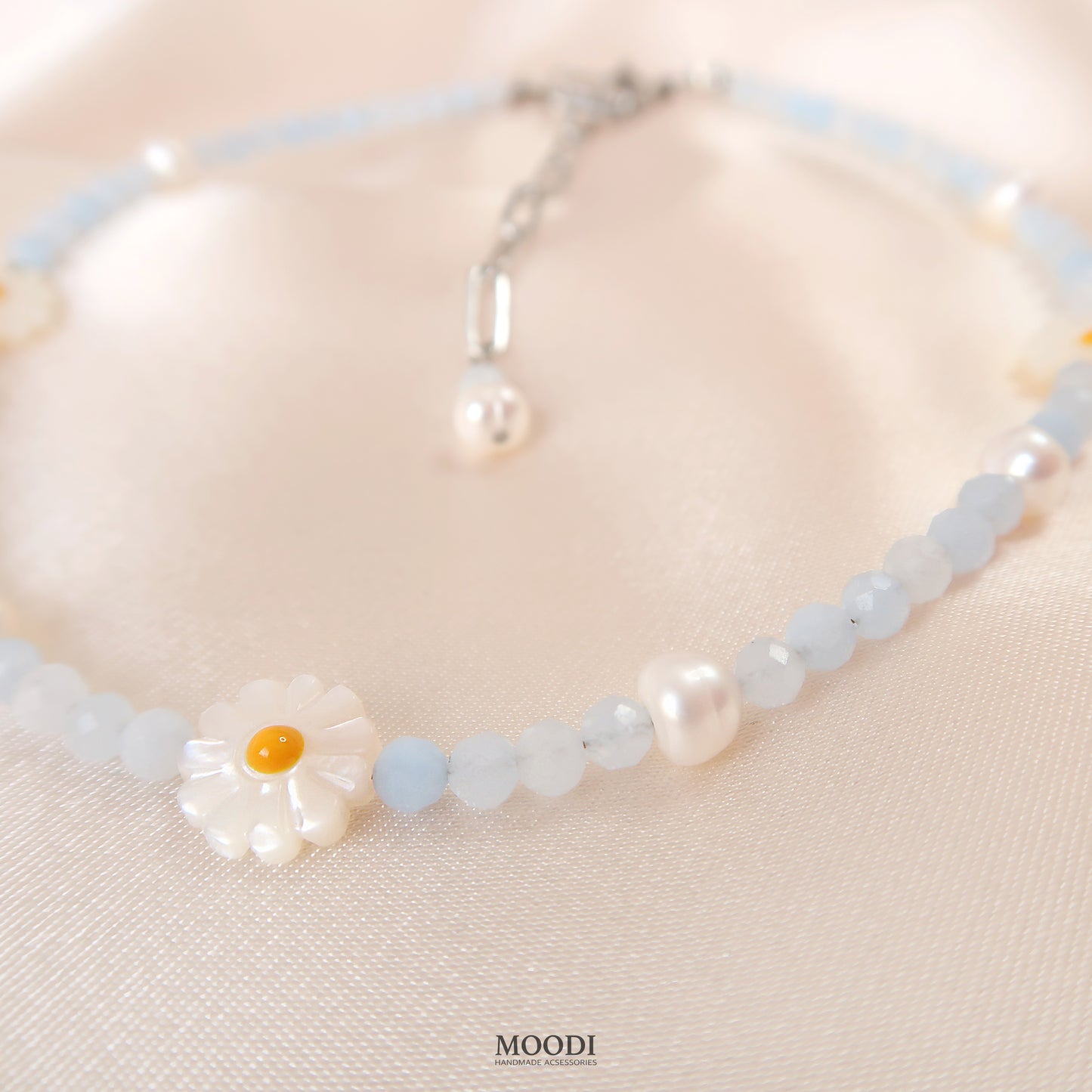 Necklace "Amely" - Aquamarine