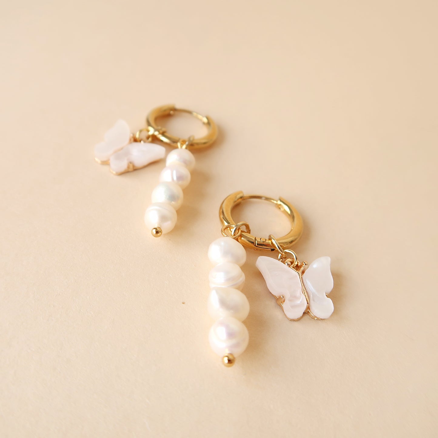 Mother of pearl earrings "Brina" butterfly