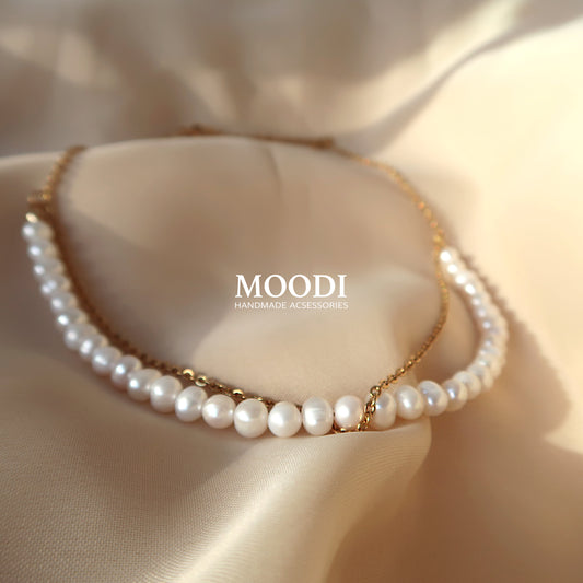 Necklace "Mira" with natural pearls